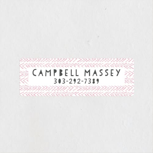 This is a petal name labels with standard by Abby Munn called petite chevron printing on waterproof sticker paper in sticker