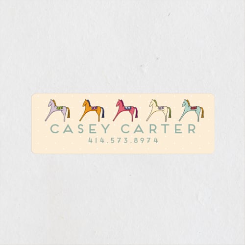 This is a pastels name labels with standard by Shiny Penny Studio called pretty pretty ponies printing on waterproof sticker paper in sticker