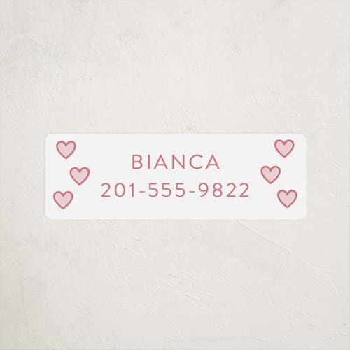 This is a strawberry name labels with standard by Angela Garrick called little sweetheart printing on waterproof sticker paper in sticker