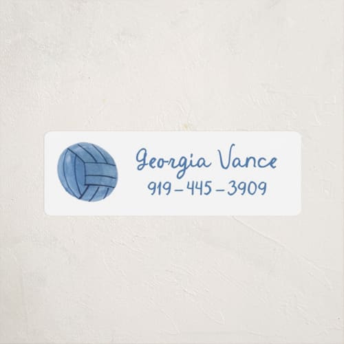 This is a ice name labels with standard by Teju Reval called sportsy volleyball printing on waterproof sticker paper in sticker