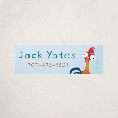 This is a ocean name labels with standard by Kristen Knechtel called disney's moana hei hei! printing on waterproof sticker paper in sticker