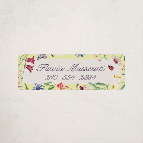 This is a citrus name labels with standard by Pati Cascino called blooming garden printing on waterproof sticker paper in sticker