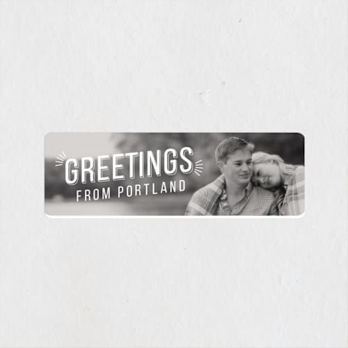 This is a cotton custom stickers with standard by Dana Beckwith called city greetings printing on uncoated sticker paper in sticker