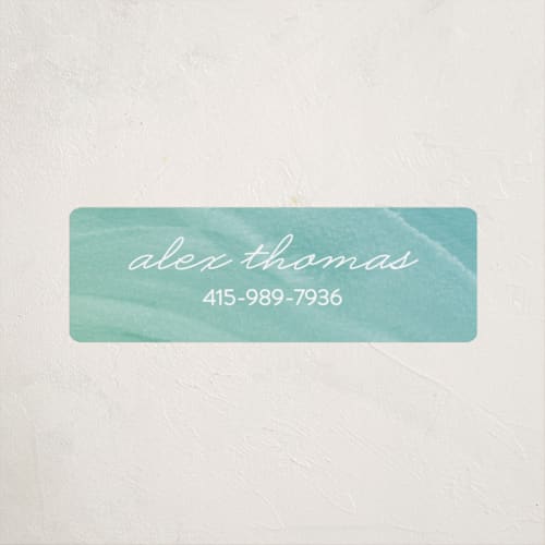 This is a ocean name labels with standard by Liz Conley called watercolor printing on waterproof sticker paper in sticker