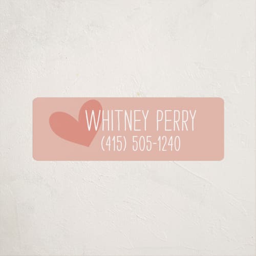 This is a strawberry name labels with standard by Kim Dietrich Elam called love from printing on waterproof sticker paper in sticker