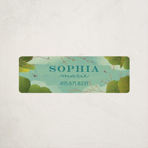 This is a daylight name labels with standard by Rebecca Bowen called looking up printing on waterproof sticker paper in sticker