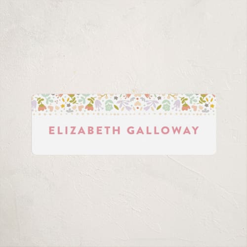 This is a cherry blossom name labels with standard by Phrosné Barwood called pretty floral frame printing on waterproof sticker paper in sticker