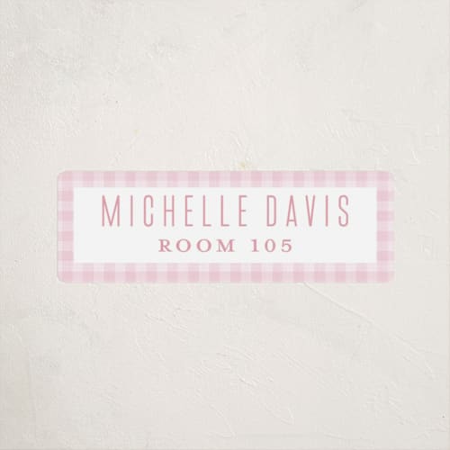This is a blush name labels with standard by Lea Delaveris called charming printing on waterproof sticker paper in sticker
