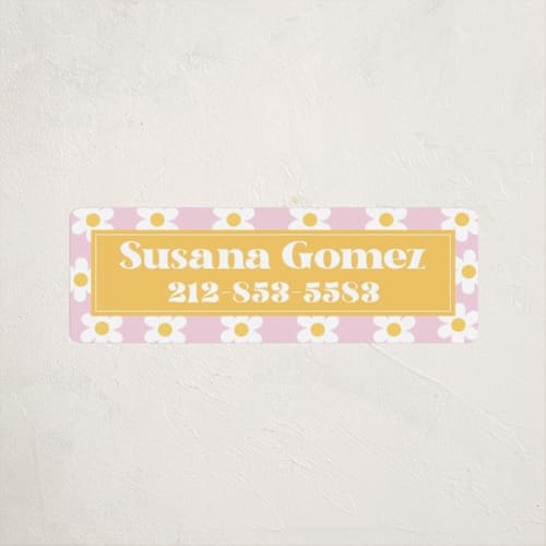 This is a daisy name labels with standard by Little Print Design called daisys printing on waterproof sticker paper in sticker