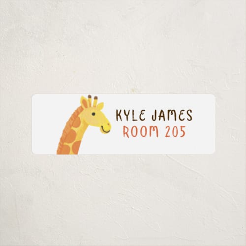 This is a cloud name labels with standard by Shannon Chen of Four Wet Feet Studio called smiley giraffe printing on waterproof sticker paper in sticker