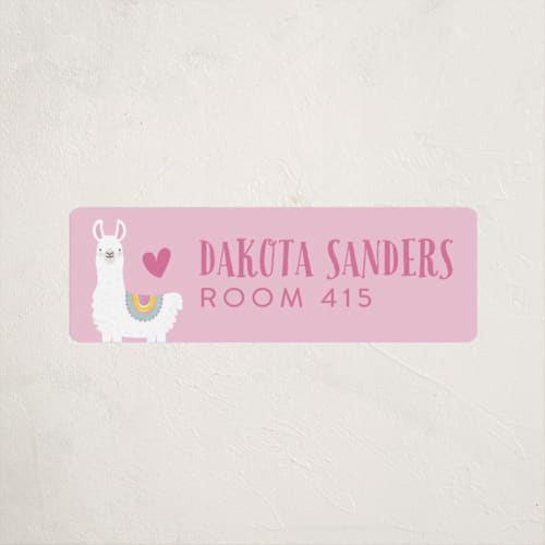 This is a candy name labels with standard by Karidy Walker called llama fun printing on waterproof sticker paper in sticker