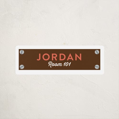 This is a chocolate name labels with standard by Abby Munn called bolted down printing on waterproof sticker paper in sticker