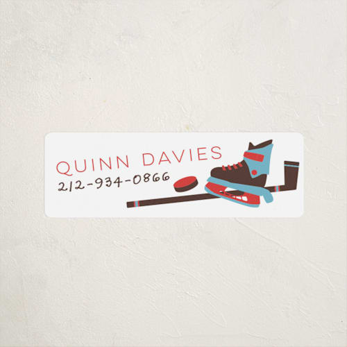 This is a mocha name labels with standard by peetie design called ice hockey printing on waterproof sticker paper in sticker