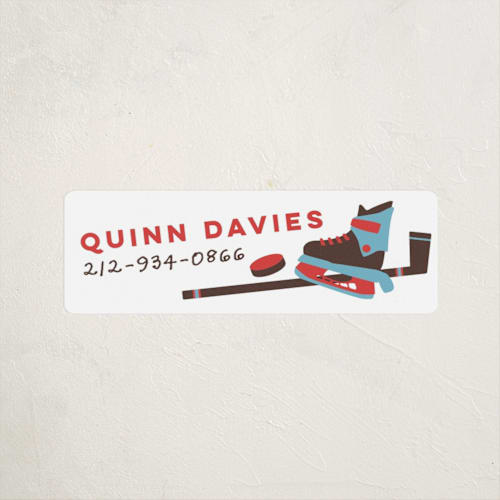 This is a mocha name labels with standard by peetie design called ice hockey printing on waterproof sticker paper in sticker