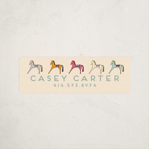 This is a pastels name labels with standard by Shiny Penny Studio called pretty pretty ponies printing on waterproof sticker paper in sticker