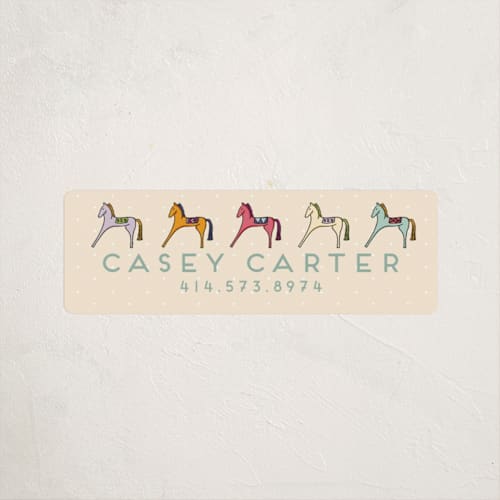 This is a pastels name labels with standard by Shiny Penny Studio called pretty pretty ponies printing on waterproof sticker paper in sticker