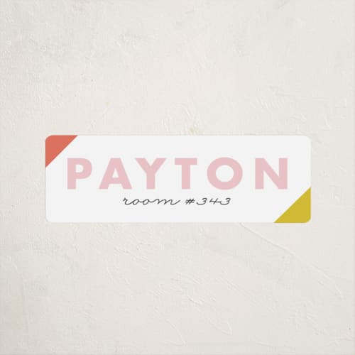 This is a grapefruit name labels with standard by Stacey Meacham called rainbow printing on waterproof sticker paper in sticker