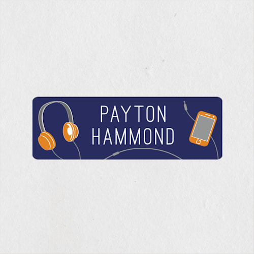 This is a apricot name labels with standard by Beth Schneider called gadgets printing on waterproof sticker paper in sticker