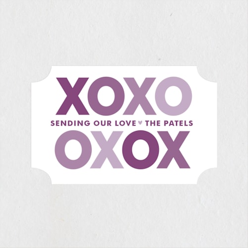 This is a grape custom stickers with standard by Lauren Chism called xo printing on uncoated sticker paper in sticker