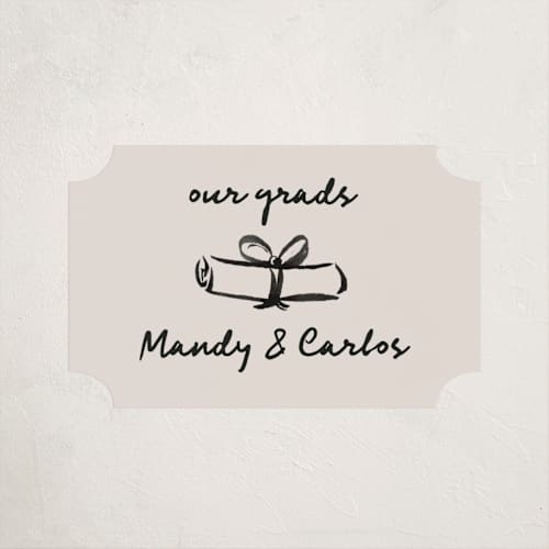 This is a linen graduation stickers with standard by Claudia Orengo called keepsakes printing on uncoated sticker paper in sticker