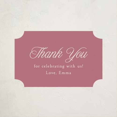 This is a rose baby shower favor labels with standard by Robert and Stella called winnie printing on uncoated sticker paper in sticker