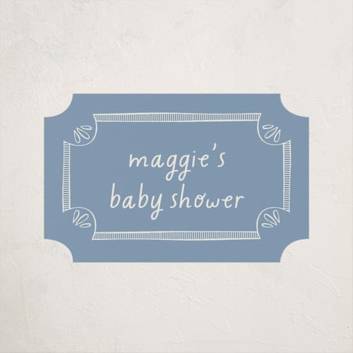 This is a sky baby shower favor labels with standard by Kelly Watkins called florence printing on uncoated sticker paper in sticker