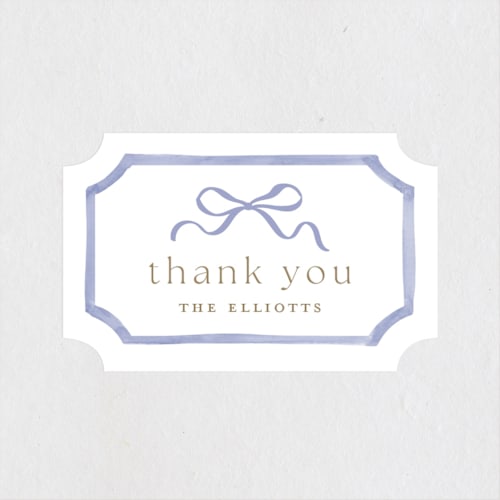 This is a icing baby shower favor labels with standard by Everett Paper Goods called floral crested printing on uncoated sticker paper in sticker