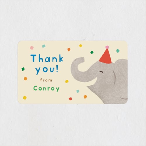 This is a sugar cookie kids stickers with standard by Jennifer Wick called confetti crew printing on uncoated sticker paper in sticker