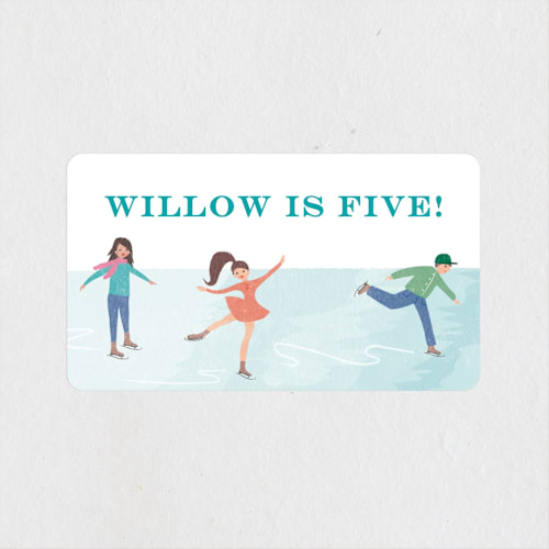 This is a glacier kids stickers with standard by Karidy Walker called playful ice rink printing on uncoated sticker paper in sticker