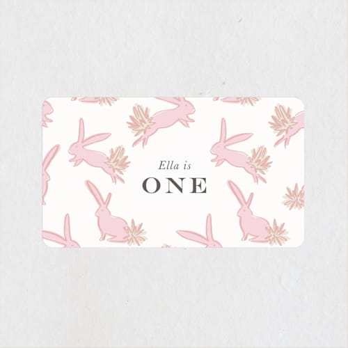 This is a peony kids stickers with standard by Julie Murray called some bunny printing on uncoated sticker paper in sticker
