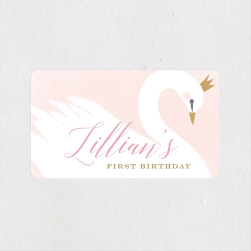 This is a ballet slipper kids stickers with standard by Karidy Walker called sweet swan princess printing on uncoated sticker paper in sticker