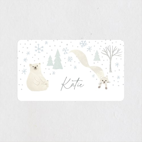 This is a seafoam kids stickers with standard by Jennifer Wick called arctic friends printing on uncoated sticker paper in sticker