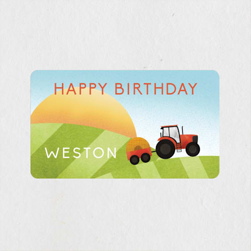 This is a field kids stickers with standard by Erin German called down on the farm printing on uncoated sticker paper in sticker