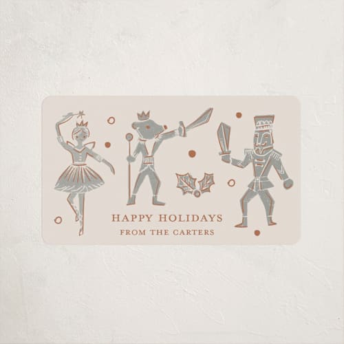 This is a tinsel custom stickers with standard by Teju Reval called linocut nutcracker printing on uncoated sticker paper in sticker