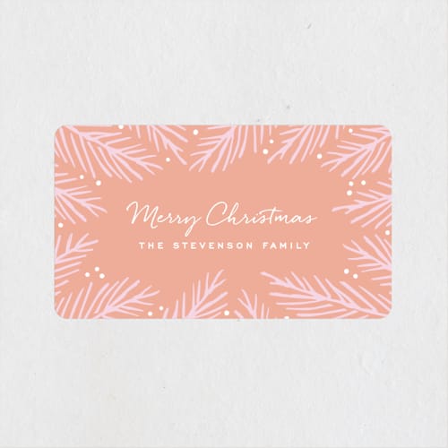 This is a think pink custom stickers with standard by Hooray Creative called pretty pine printing on uncoated sticker paper in sticker