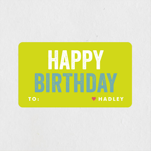 This is a sour apple custom stickers with standard by Lauren Chism called colorful birthday printing on uncoated sticker paper in sticker