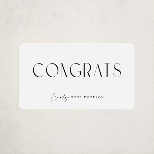 This is a minimalist graduation stickers with standard by Orasie called let's celebrate printing on uncoated sticker paper in sticker