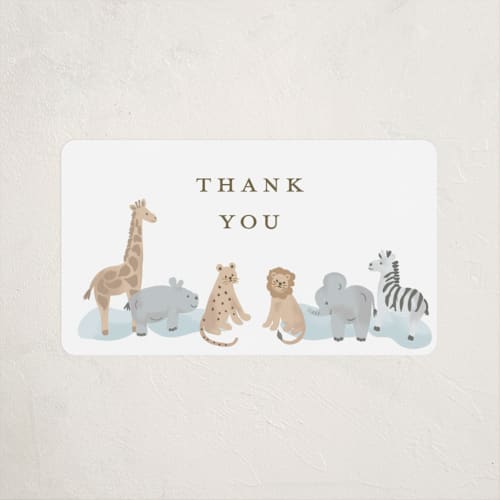 This is a air baby shower favor labels with standard by Jennifer Holbrook called little animal world printing on uncoated sticker paper in sticker