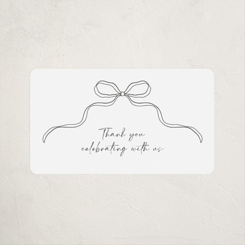 This is a cloud baby shower favor labels with standard by Joyce Pinheiro called tied with love printing on uncoated sticker paper in sticker