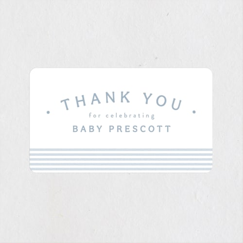 This is a sky baby shower favor labels with standard by Lea Delaveris called a cute stripe printing on uncoated sticker paper in sticker