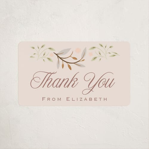 This is a blush baby shower favor labels with standard by Hannah Williams called storybook printing on uncoated sticker paper in sticker