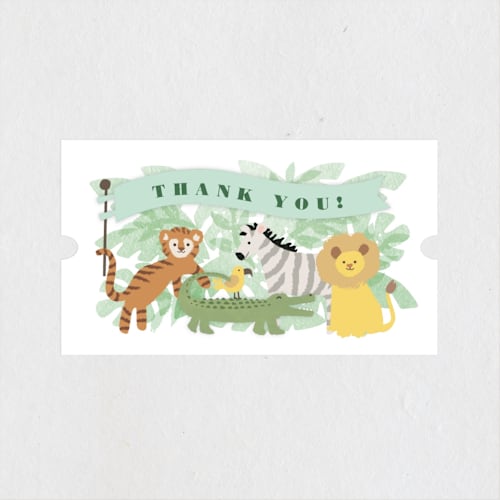 This is a jungle kids stickers with standard by Jennifer Wick called jungle one printing on uncoated sticker paper in sticker
