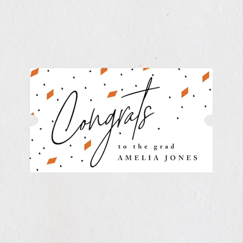 This is a poppy graduation stickers with standard by Owl and Toad called written out printing on uncoated sticker paper in sticker