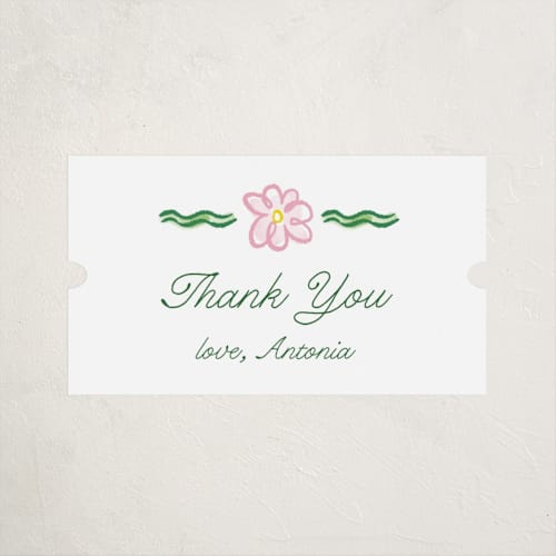 This is a garden baby shower favor labels with standard by Pati Cascino called dilleto printing on uncoated sticker paper in sticker
