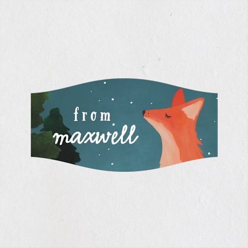 This is a night kids stickers with standard by Everett Paper Goods called woodland fox printing on uncoated sticker paper in sticker