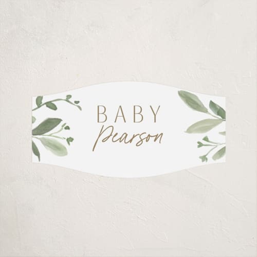 This is a porcelain baby shower favor labels with standard by Everett Paper Goods called boho buggy printing on uncoated sticker paper in sticker