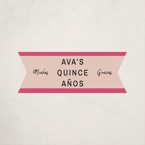 This is a hot pink kids stickers with standard by Ani Somi called ribbon stripes printing on uncoated sticker paper in sticker