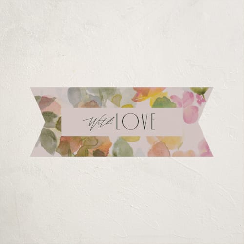 This is a wild berry baby shower favor labels with standard by Lori Wemple called floral jewels printing on uncoated sticker paper in sticker