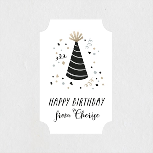 This is a frosting custom stickers with standard by Hooray Creative called birthday confetti printing on uncoated sticker paper in sticker