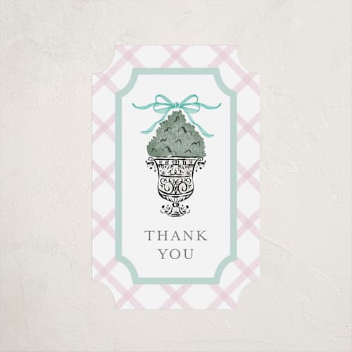This is a aquamarine baby shower favor labels with standard by Jackie Crawford called tiny topiary printing on uncoated sticker paper in sticker